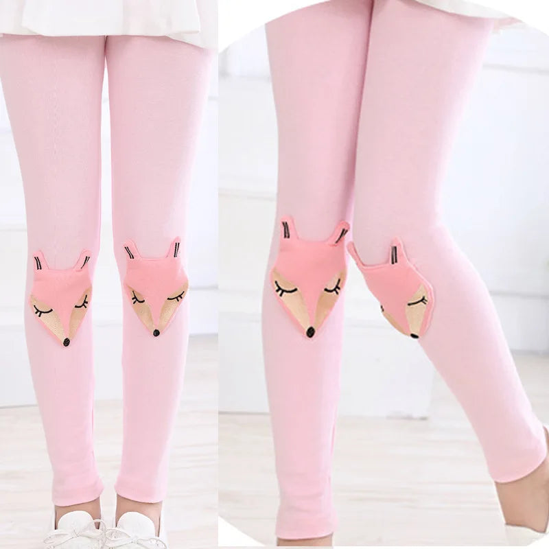 2017 autumn new cotton fox pattern girls Leggings children leggings for girls 3-8 year kids leggings