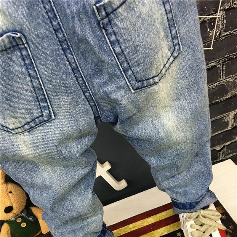 Baby Boys Girls Jeans Cartoon Cat and Mouse 2-7yrs Boys Jeans Brand Children Clothing Kids Jeans Children Casual Pants