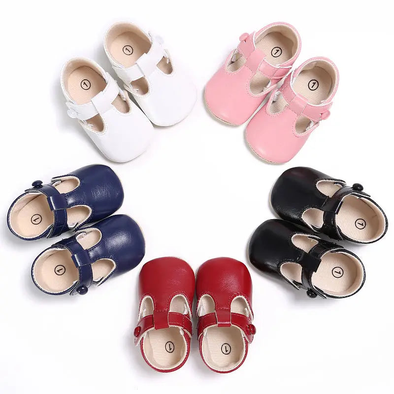 Baby Shoes Sweet Casual Princess Girls Baby Kids Pu Leather Solid Crib Babe Infant Toddler Cute Ballet Mary Jane Shoes 0-1T