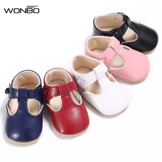 Baby Shoes Sweet Casual Princess Girls Baby Kids Pu Leather Solid Crib Babe Infant Toddler Cute Ballet Mary Jane Shoes 0-1T