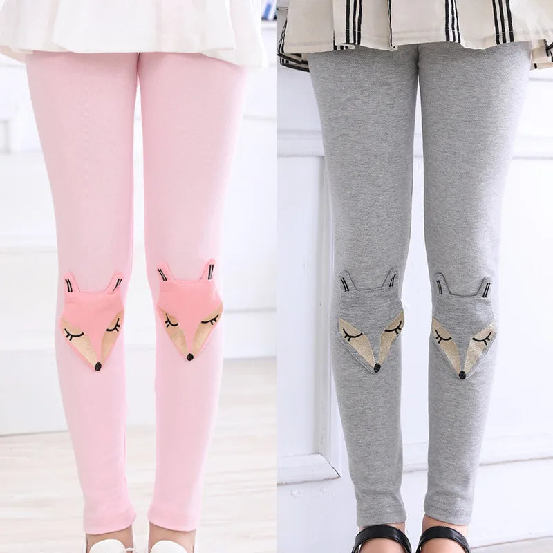 2017 autumn new cotton fox pattern girls Leggings children leggings for girls 3-8 year kids leggings