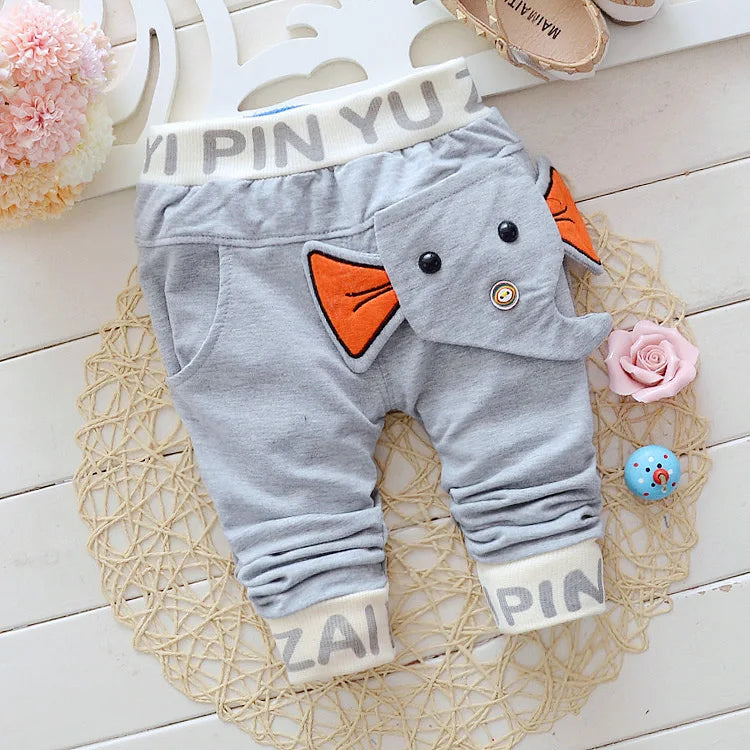 2021 New Spring Autumn Baby Pants Cotton Elephant Style Baby Boy Pants 0-2 Year Kids Pants Casual Pants For Girls