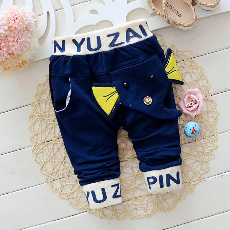 2021 New Spring Autumn Baby Pants Cotton Elephant Style Baby Boy Pants 0-2 Year Kids Pants Casual Pants For Girls