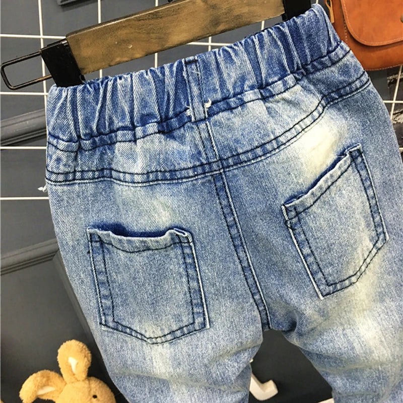 Baby Boys Girls Jeans Cartoon Cat and Mouse 2-7yrs Boys Jeans Brand Children Clothing Kids Jeans Children Casual Pants