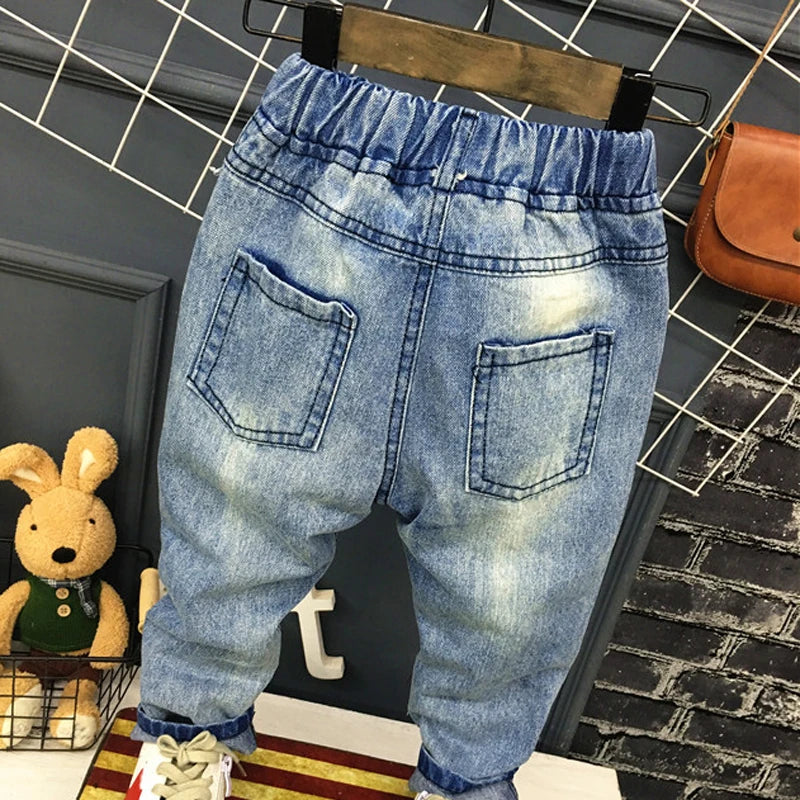 Baby Boys Girls Jeans Cartoon Cat and Mouse 2-7yrs Boys Jeans Brand Children Clothing Kids Jeans Children Casual Pants