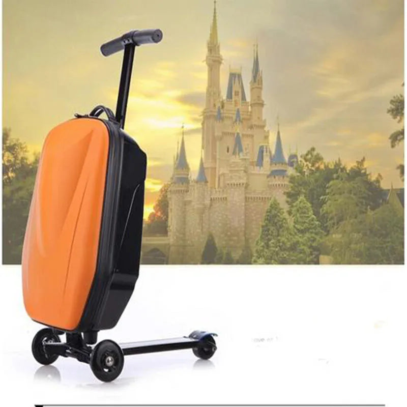 21 Inches Students Scooter Luggage Suitcase Boy Cool Trolley Case 3D Extrusion Travel Skateboard Kids Luggage Child