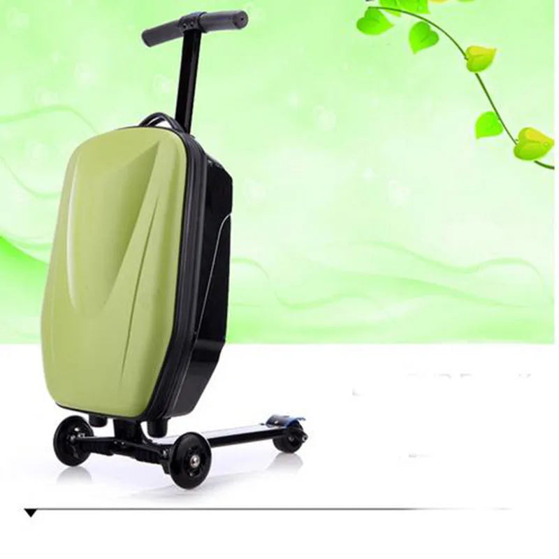 21 Inches Students Scooter Luggage Suitcase Boy Cool Trolley Case 3D Extrusion Travel Skateboard Kids Luggage Child