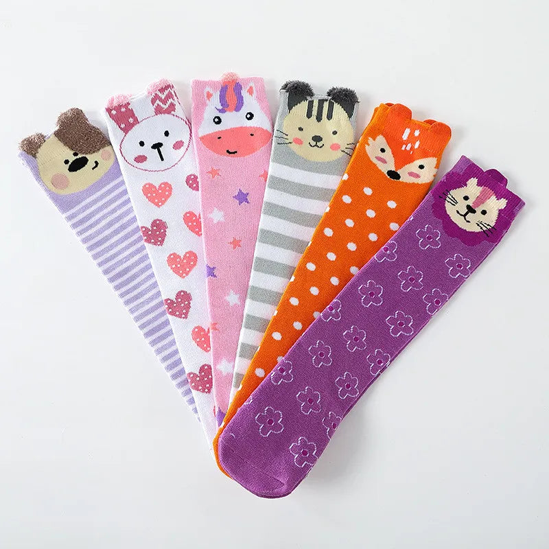 1 Pair Unisex Lovely Cute Cartoon Fox Kids baby Socks Knee Girl Boy Baby Toddler Socks animal infant Soft Cotton Socks Leg Warm