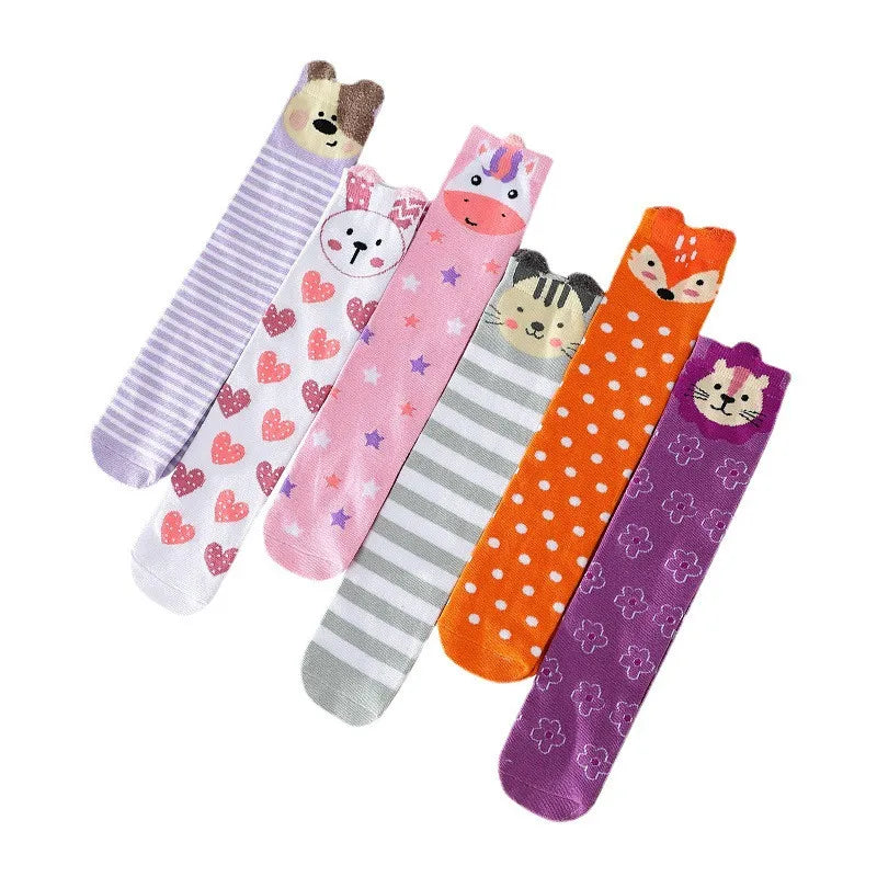 1 Pair Unisex Lovely Cute Cartoon Fox Kids baby Socks Knee Girl Boy Baby Toddler Socks animal infant Soft Cotton Socks Leg Warm