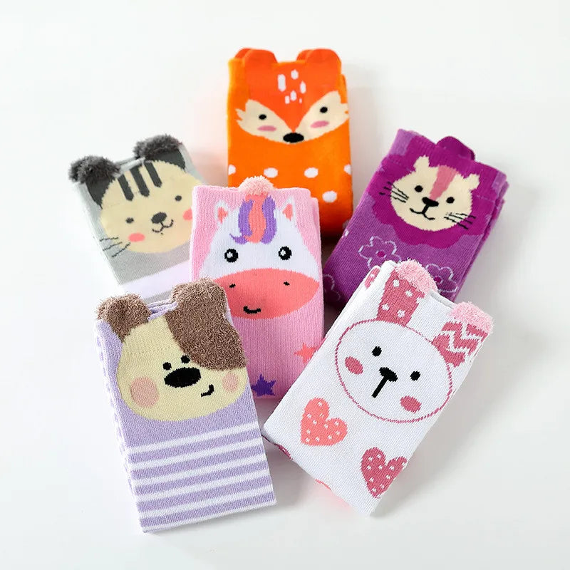 1 Pair Unisex Lovely Cute Cartoon Fox Kids baby Socks Knee Girl Boy Baby Toddler Socks animal infant Soft Cotton Socks Leg Warm