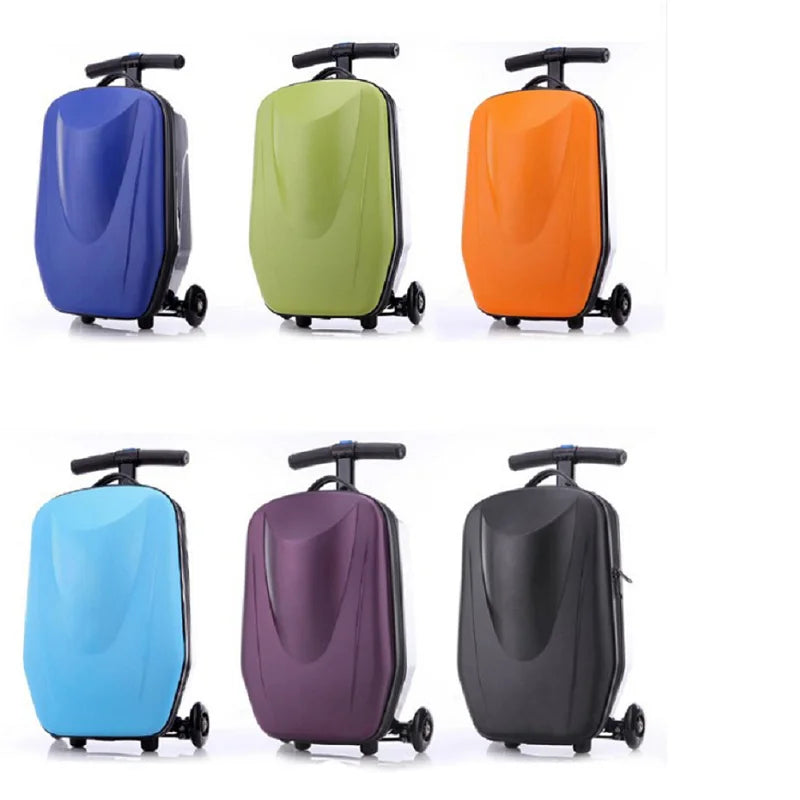 21 Inches Students Scooter Luggage Suitcase Boy Cool Trolley Case 3D Extrusion Travel Skateboard Kids Luggage Child